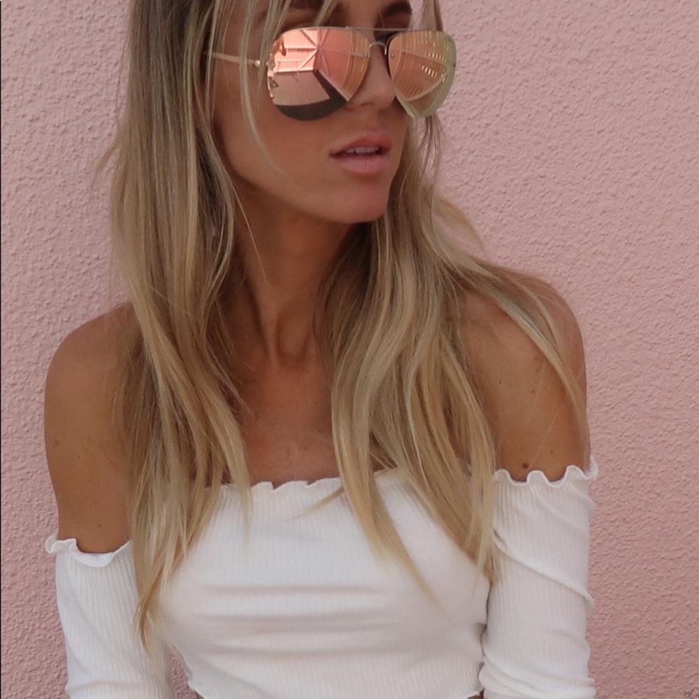 QUAY Australia Muse Rose/Gold Sunglasses